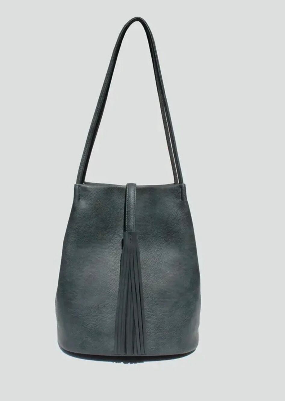 Street Level Melody Tassel Tote, Black